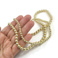 Gold hematite beads, 3mm, 4mm, 6mm, 8mm, Round gemstone spacer beads, Jewelry making supplies