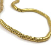 Gold hematite heishi beads, 6mm gemstone rondelle spacer beads, Jewelry making supplies
