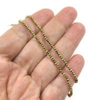 Tiny faceted beads 2mm, Gold metallic seed bead, Jewelry making glass beads