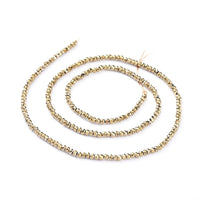 Tiny faceted beads 2mm, Gold metallic seed bead, Jewelry making glass beads