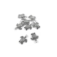 Cute sea turtle charms, 16mm nickel free metal pendants, Hypoallergenic jewelry making