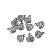 Cute sea shell charms, 15mm nickel free ocean pendants, Hypoallergenic nautical jewelry making