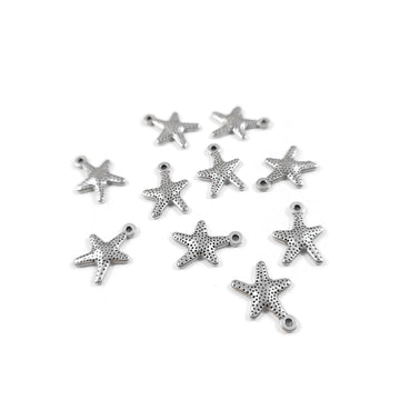 Cute starfish sea star charms, 16mm nickel free ocean pendants, Hypoallergenic nautical jewelry making