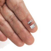 10 pcs Fold Cord Tips, Clasps, Ribbon Crimp End Caps - 304 Stainless Steel Cord Ends
