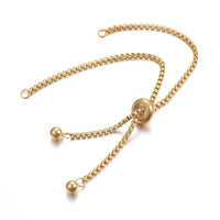 Adjustable chain for slider bracelet making, Stainless steel, Bulk lot, Hypoallergenic jewelry finding supplies