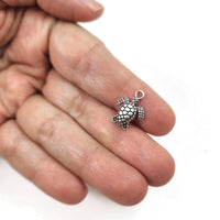 Cute sea turtle charms, 16mm nickel free metal pendants, Hypoallergenic jewelry making