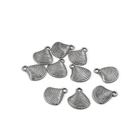 Cute sea shell charms, 15mm nickel free ocean pendants, Hypoallergenic nautical jewelry making