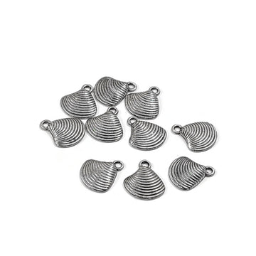 Cute sea shell charms, 15mm nickel free ocean pendants, Hypoallergenic nautical jewelry making