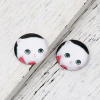 5 Cat glass cabochons, 20mm glass dome cabochon, Jewelry making supplies