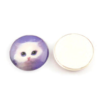 10 Cat glass cabochons, 12mm glass dome cabochon, Jewelry making supplies