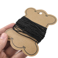 Black waxed cotton cord 1mm - 10 meters / 32.8 ft - Jewelry making string supplies