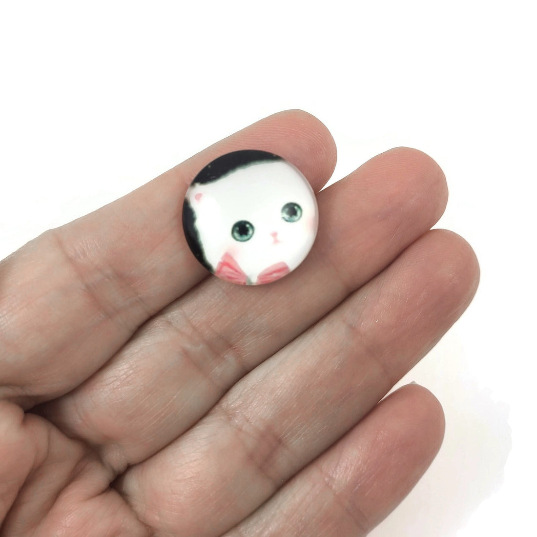 5 Cat glass cabochons, 20mm glass dome cabochon, Jewelry making supplies