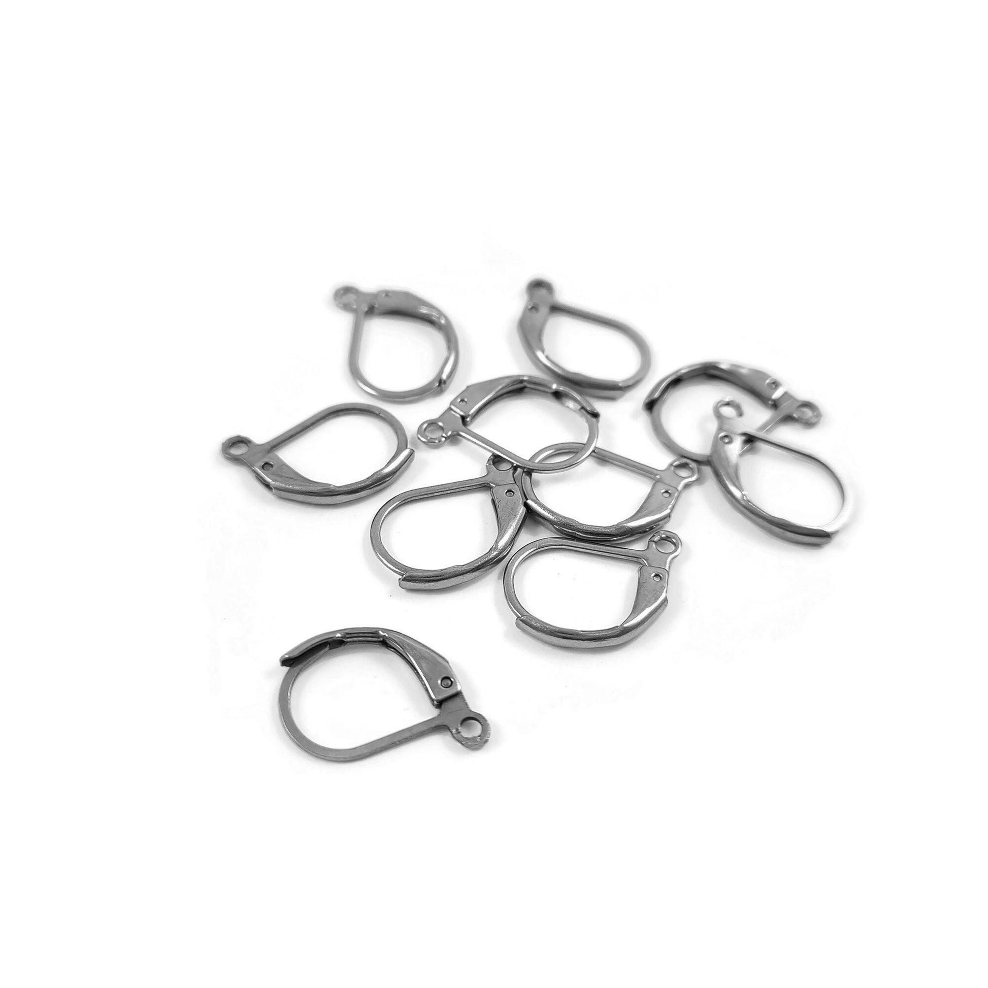 Surgical steel lever back hooks, Hypoallergenic earring making findings, Tarnish free earwire