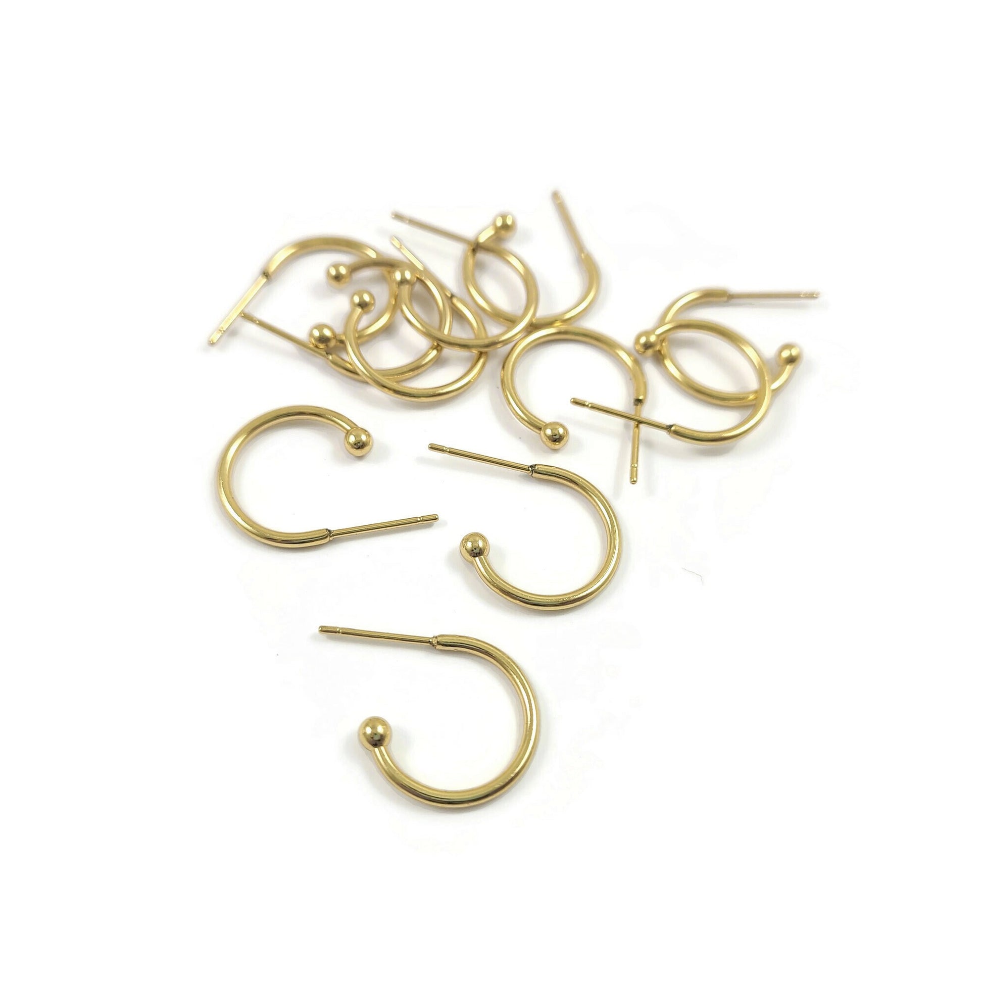 Surgical stainless steel hoops, Silver earring findings, Hypoallergenic jewelry making supplies