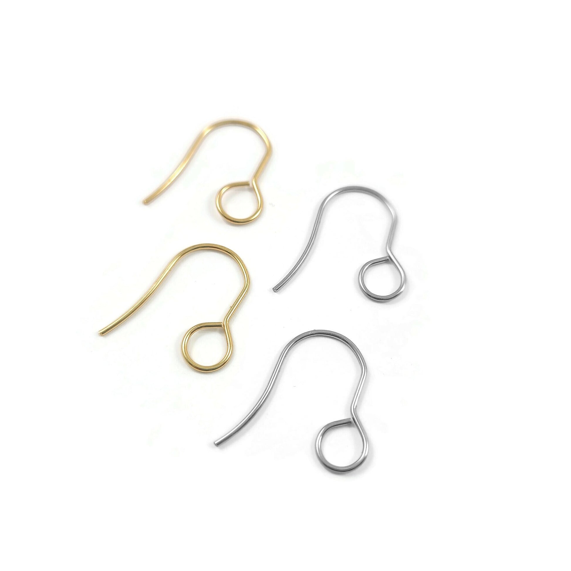 Big hole loop ear wire, Hypoallergenic stainless steel earring hooks, Jewelry making findings