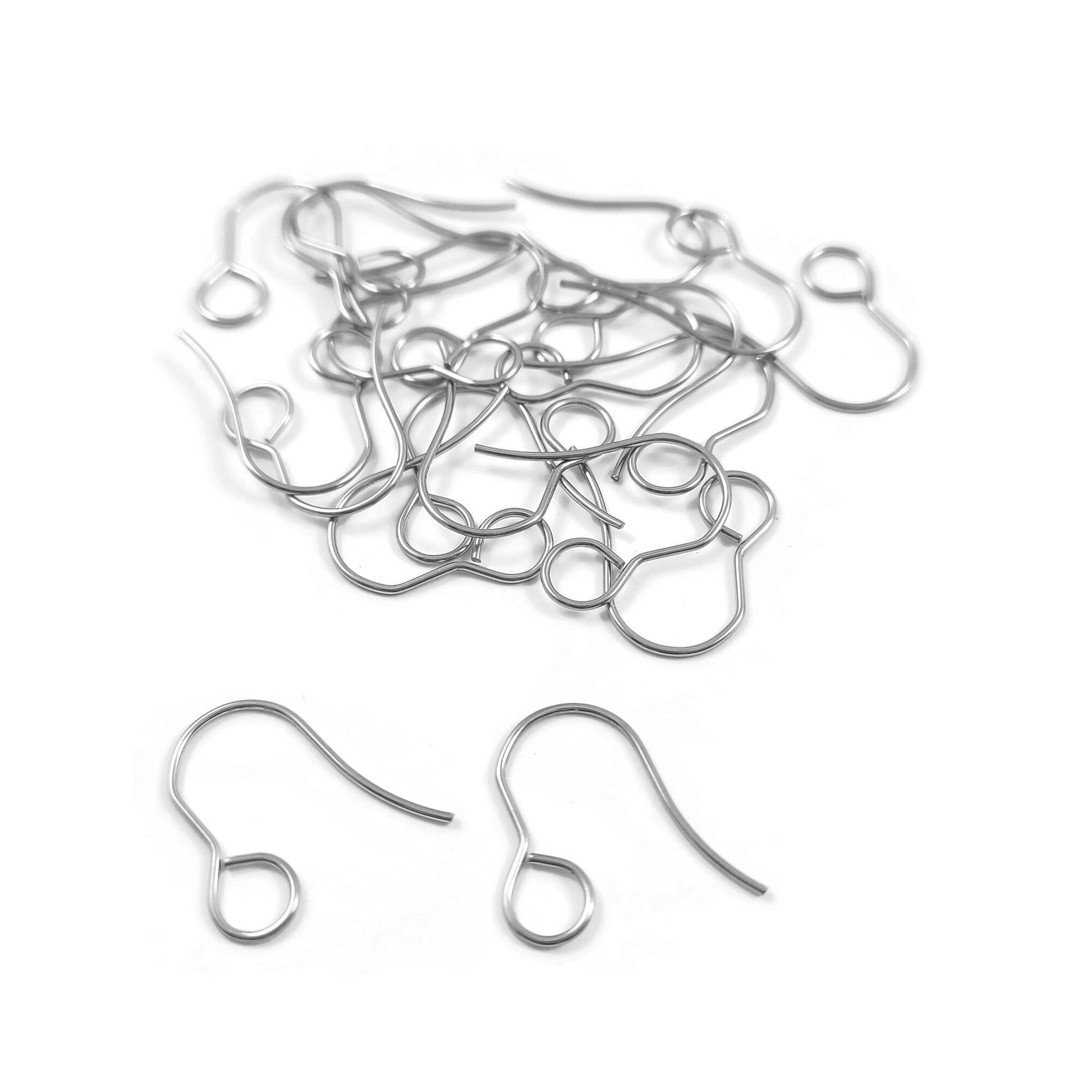 Big hole loop ear wire, Hypoallergenic stainless steel earring hooks, Jewelry making findings