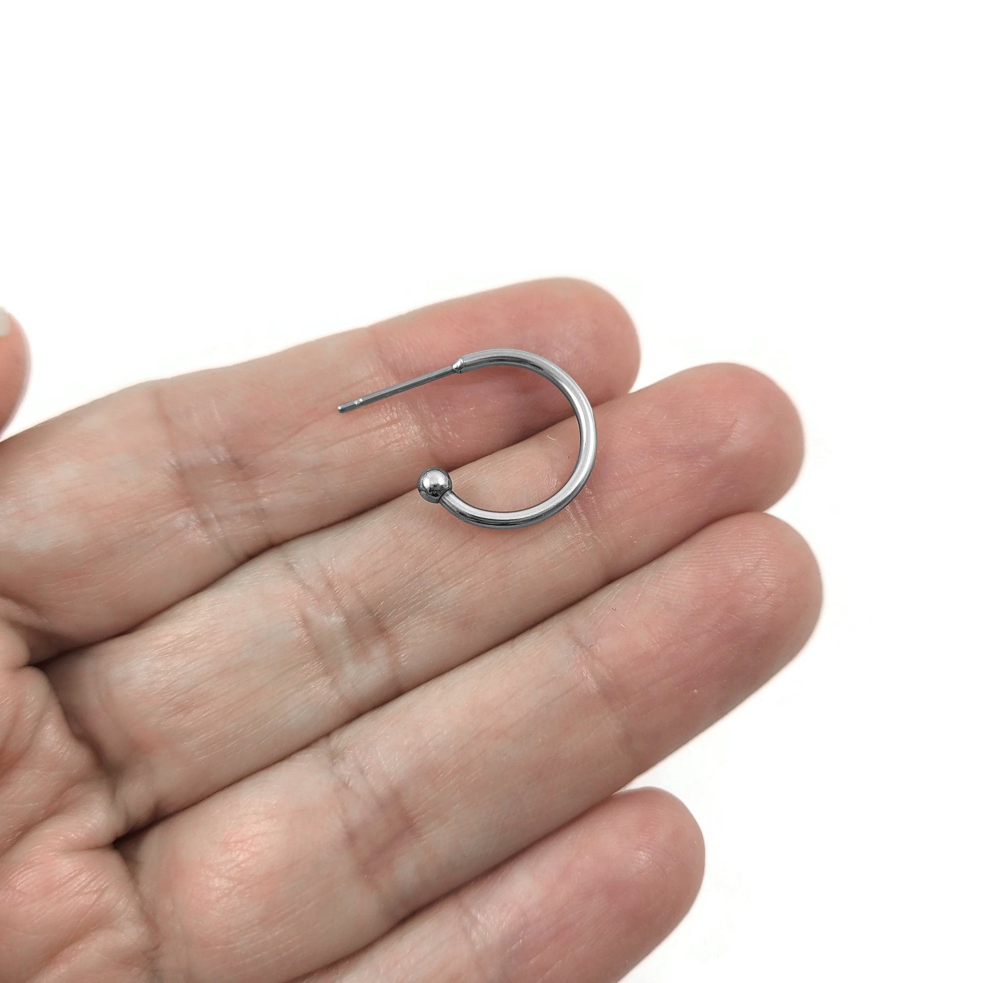 Surgical stainless steel hoops, Silver earring findings, Hypoallergenic jewelry making supplies