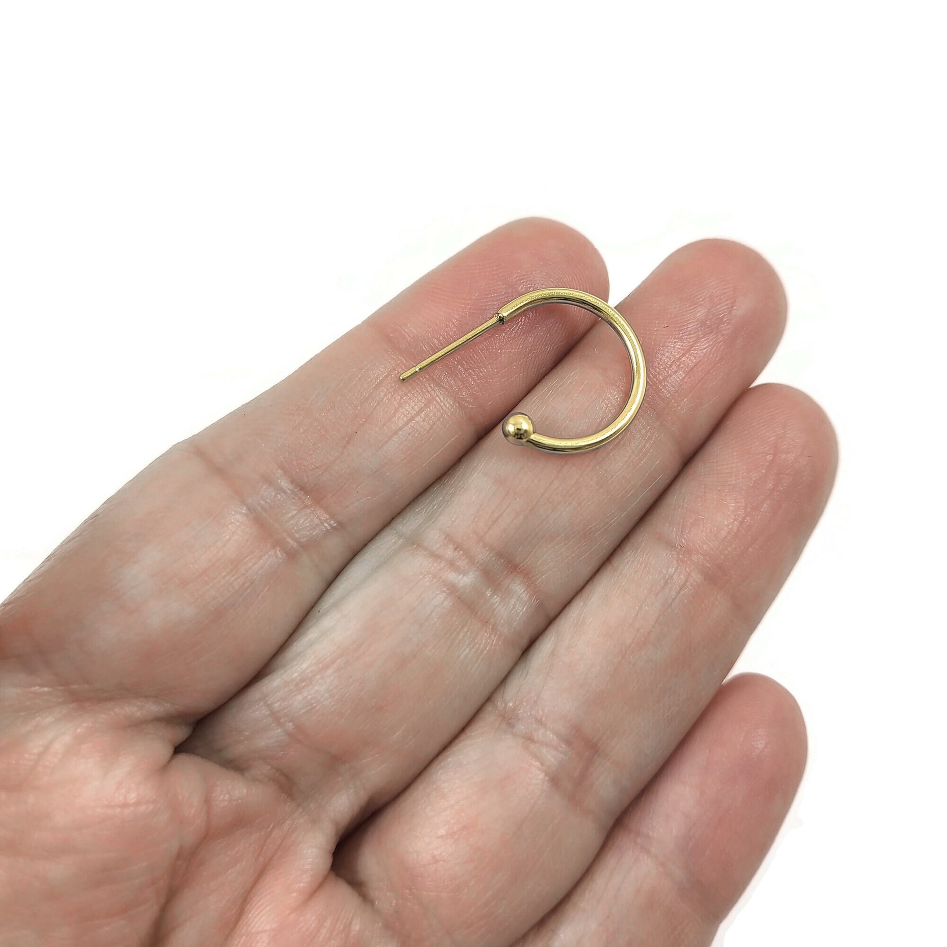 Surgical stainless steel hoops, Silver earring findings, Hypoallergenic jewelry making supplies
