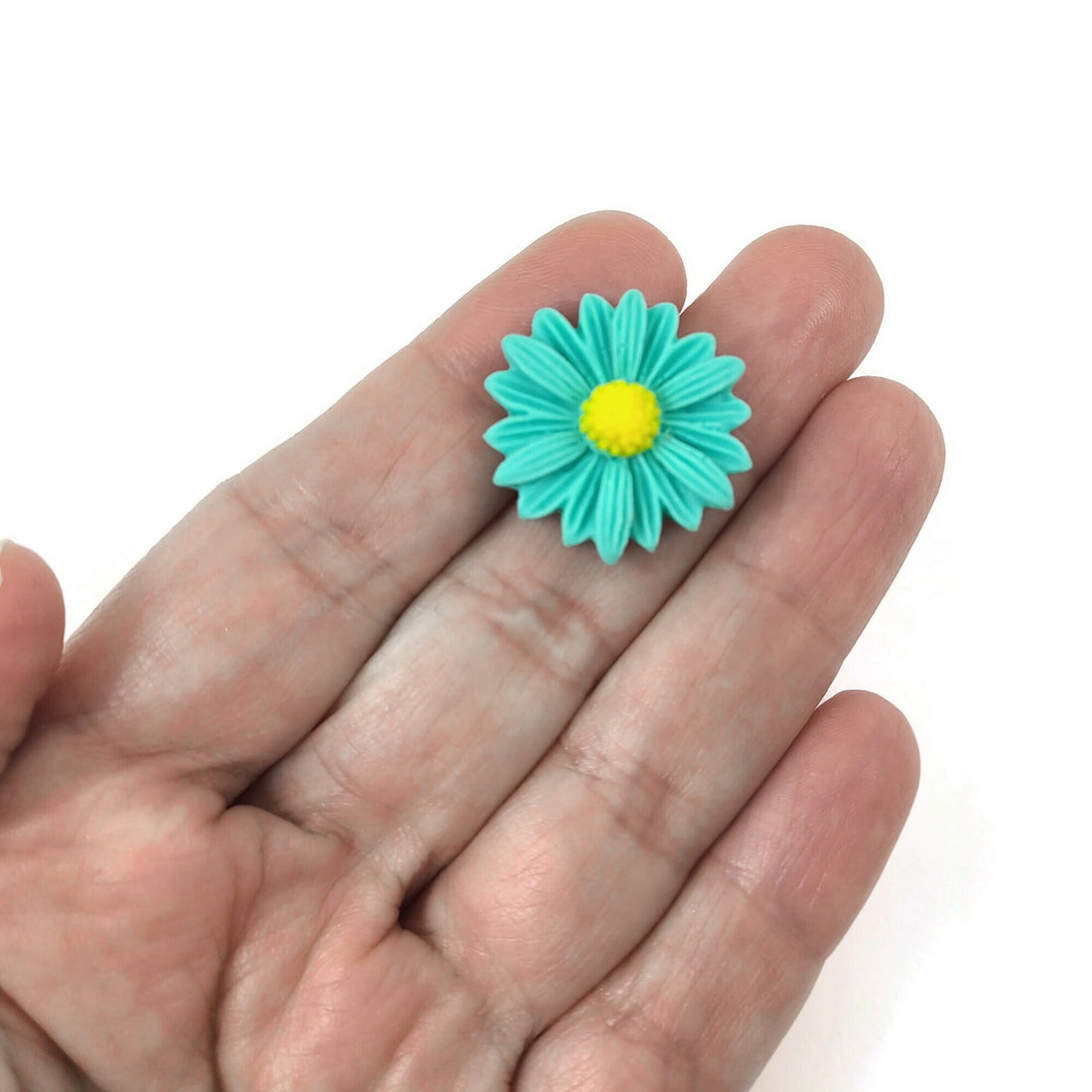 Resin flower cabochons, Mixed daisy embellishments, Flat back cabochons, Assorted pack, Jewelry making supplies