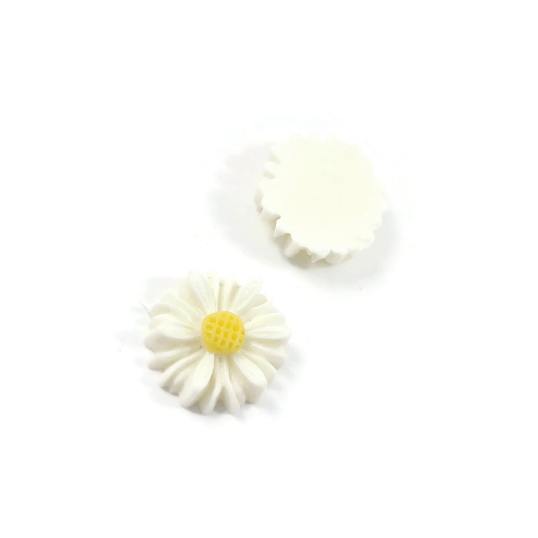 Resin daisy cabochons, Cute yellow flower embellishments, Flatback cabochons, Bulk pack, Jewelry making supplies