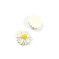 Resin daisy cabochons, Cute yellow flower embellishments, Flatback cabochons, Bulk pack, Jewelry making supplies