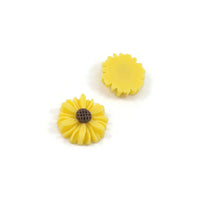Resin daisy cabochons, Cute yellow flower embellishments, Flatback cabochons, Bulk pack, Jewelry making supplies