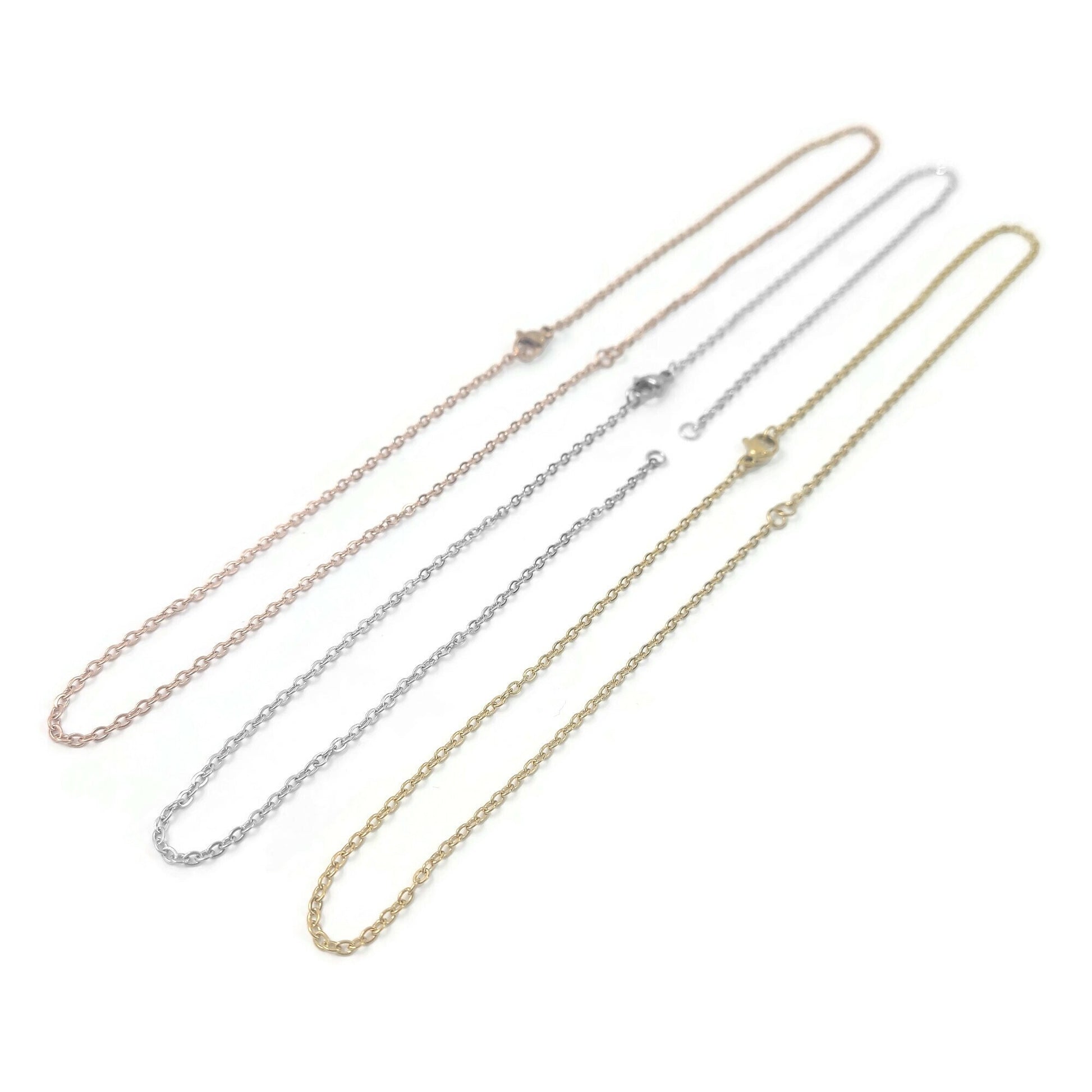 Stainless steel separated chain for link, Bulk lot jewelry necklace supplies, Silver, Gold plated
