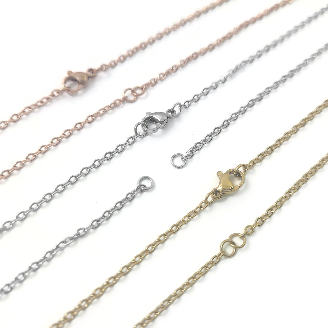 Stainless steel separated chain for link, Bulk lot jewelry necklace supplies, Silver, Gold plated