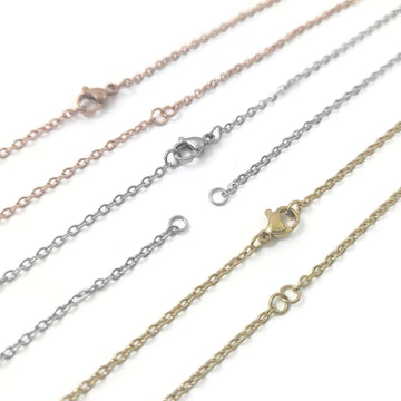 Stainless steel separated chain for link, Bulk lot jewelry necklace supplies, Silver, Gold plated