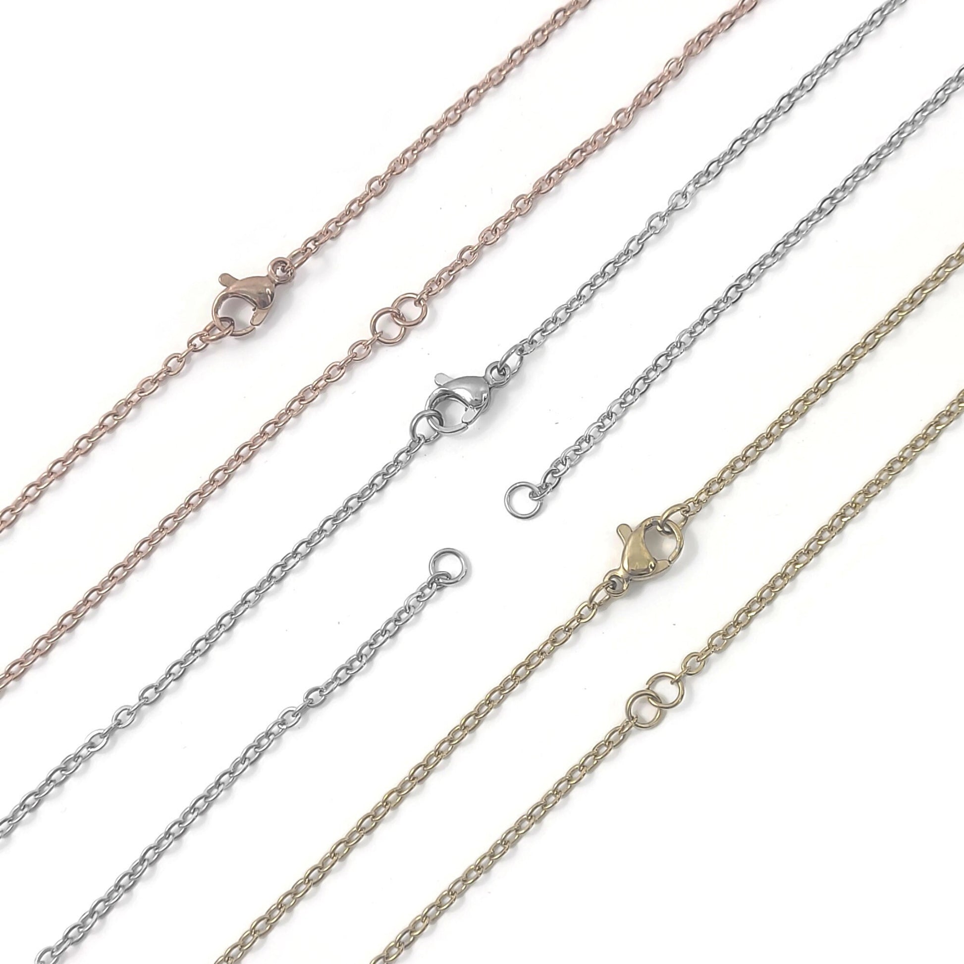 Stainless steel separated chain for link, Bulk lot jewelry necklace supplies, Silver, Gold plated
