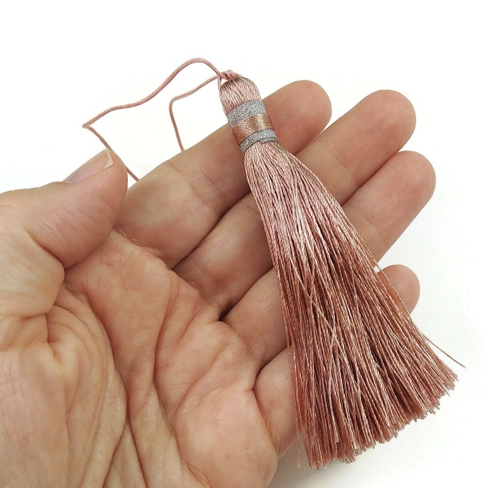 Extra big tassel, Aqua, Pink, Boho decor DIY, 3.75 inches