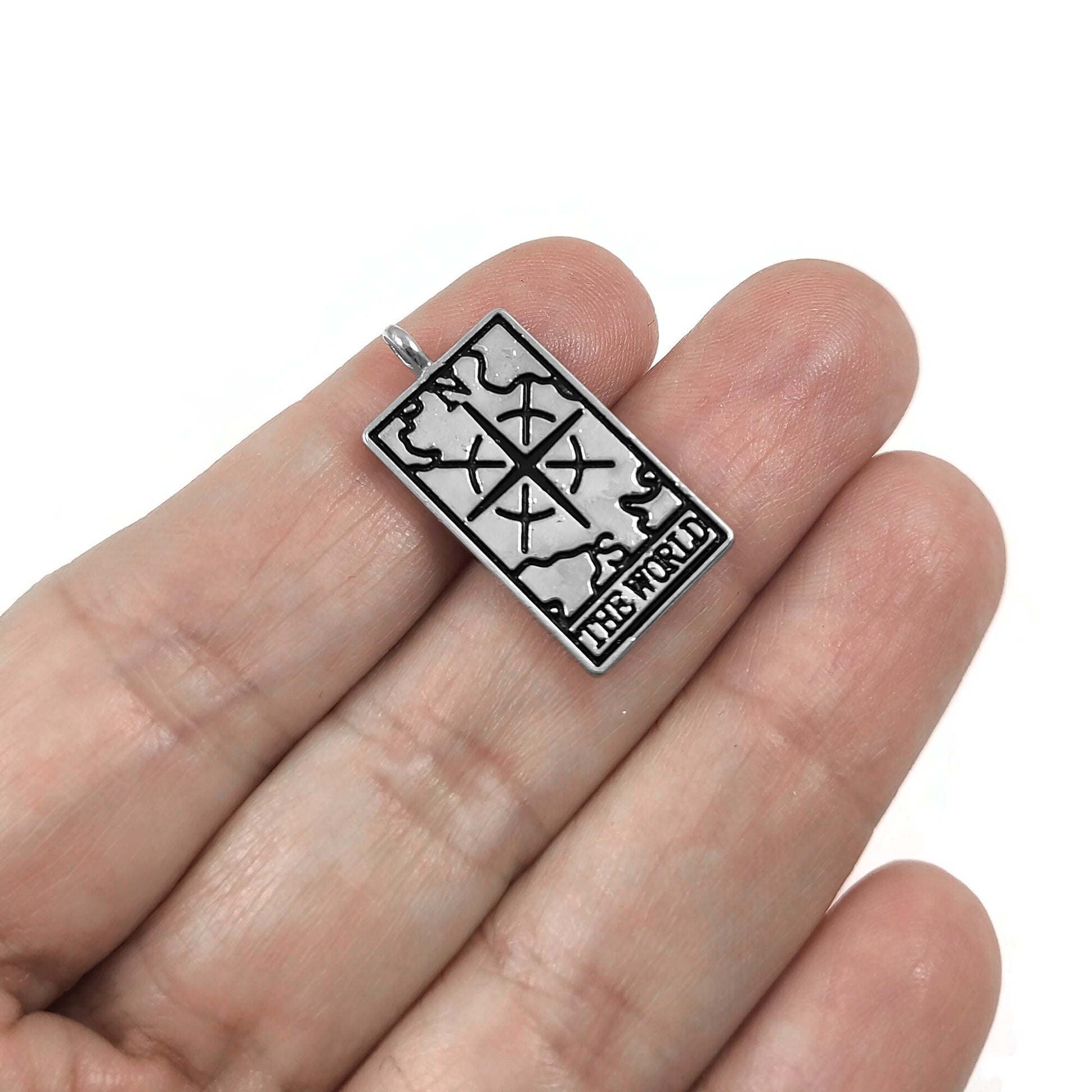 Tarot card charm, Gold, Silver, Necklace making pendant, Sun, Moon, Star, World, Fortune