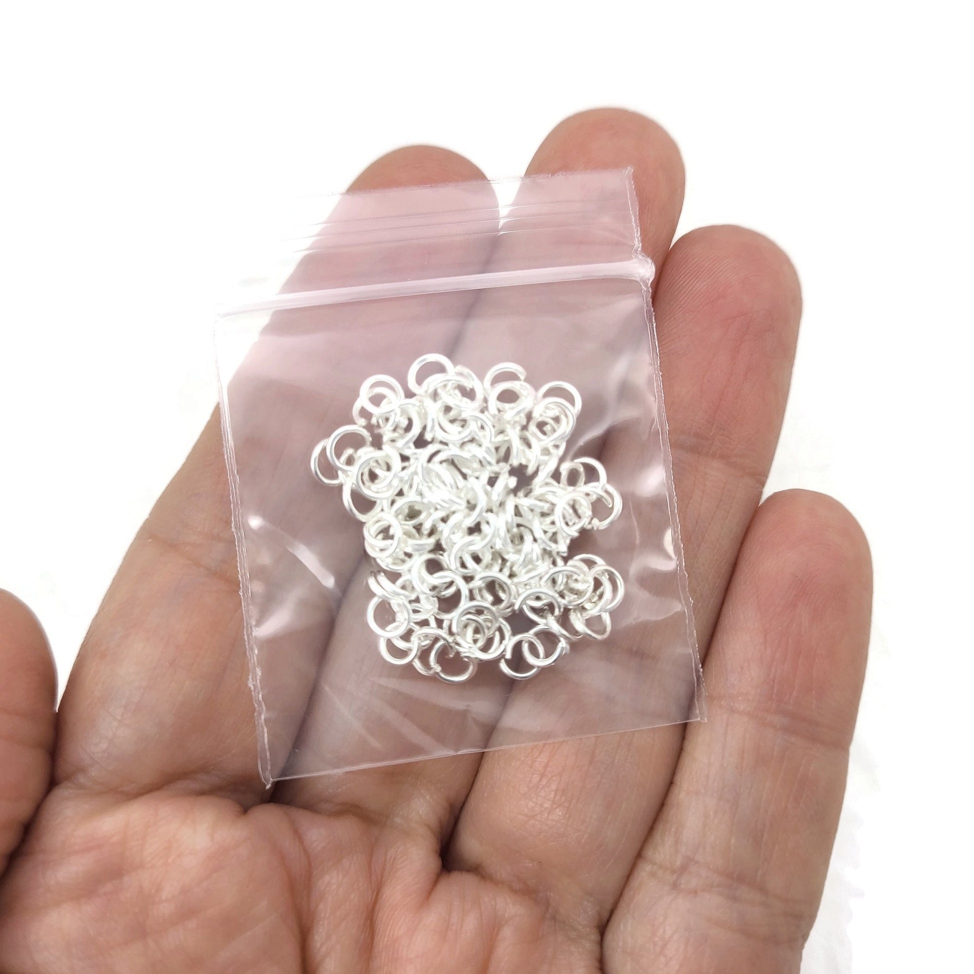 Hypoallergenic silver jump rings, 4mm, 5mm, 6mm, 7mm, 8mm, Bulk jewelry findings, Nickel free, lead free and cadmium free