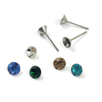 100 pointed back rhinestones, 4mm 5mm glass diamond chatons, Faceted crystal for jewelry making