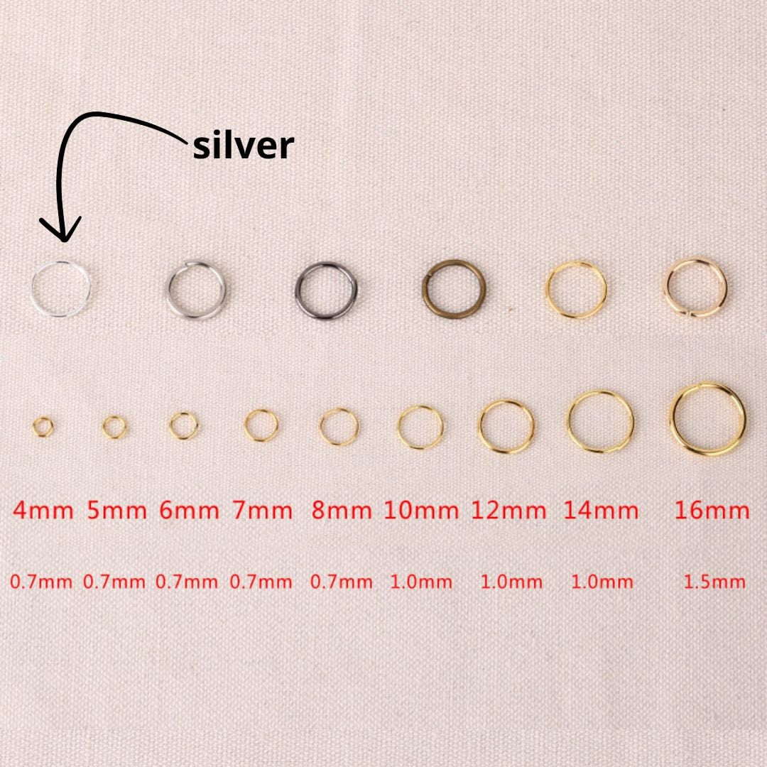Hypoallergenic silver jump rings, 4mm, 5mm, 6mm, 7mm, 8mm, Bulk jewelry findings, Nickel free, lead free and cadmium free