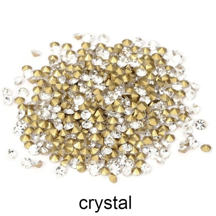 100 pointed back rhinestones, 4mm 5mm glass diamond chatons, Faceted crystal for jewelry making