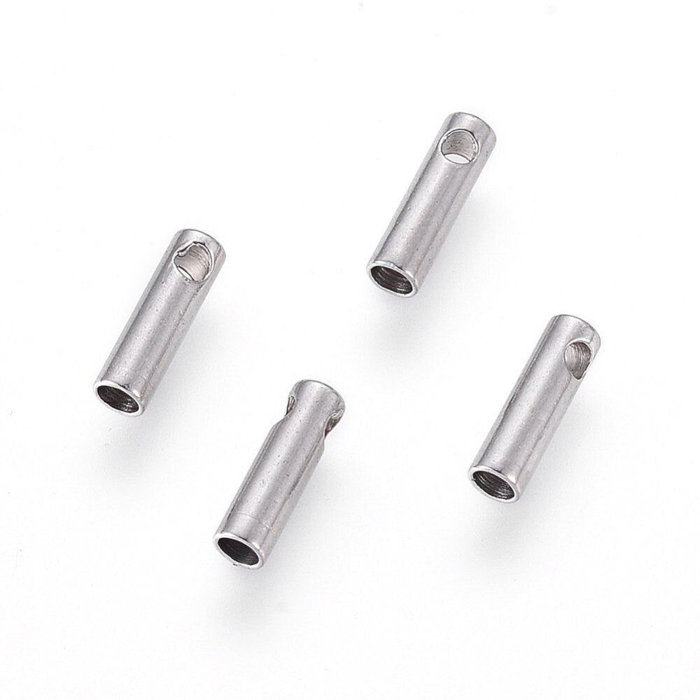 Stainless Steel cord end cap for 1mm and 1,5mm cord, Gold or Silver closure for Jewelry making