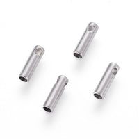 Stainless Steel cord end cap for 1mm and 1,5mm cord, Gold or Silver closure for Jewelry making