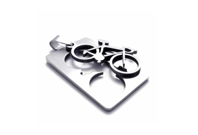 1 Bicycle pendant stainless steel hypoallergenic