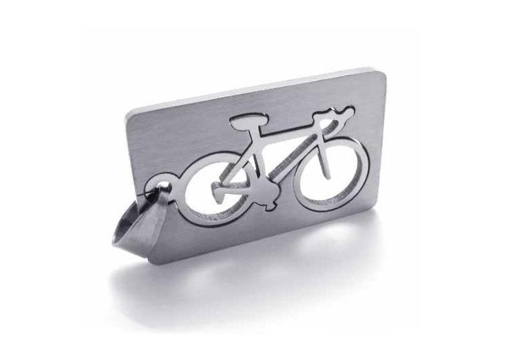 Pendentif bicyclette en acier inoxydable hypoallergénique