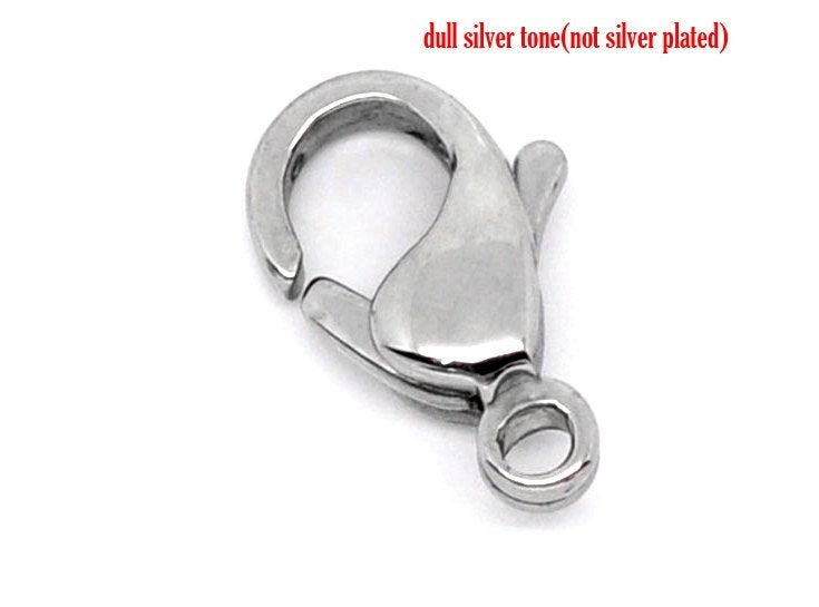 10 Stainless steel lobster clasp hypoallergenic - 3 sizes available