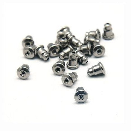 50 Earring back stopper stainless steel earnut hypoallergenic 5mm