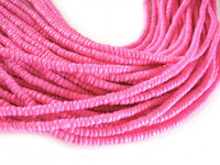 Coconut bead 150 pink wood Beads - Coconut Rondelle Disk Beads 4-5mm