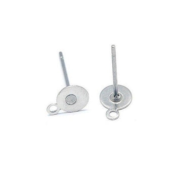 Tiges avec oeillets pour boucle d'oreille en acier inoxydable hypoallergénique - 10 paires