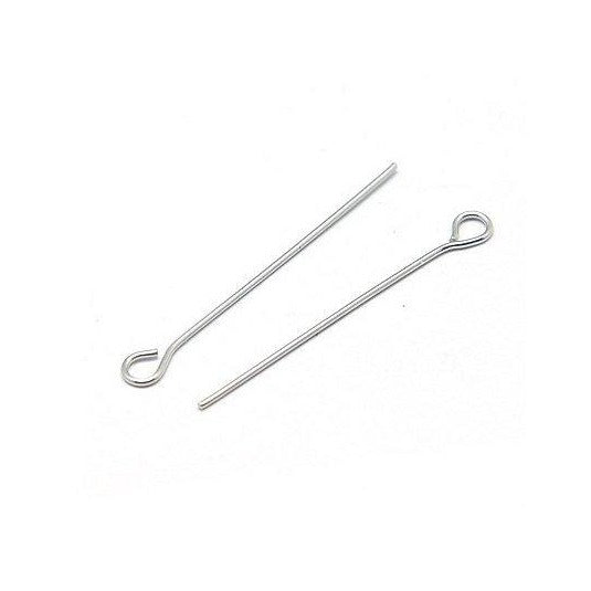 50 Stainless steel eye pins - 23 gauge - 20mm, 30mm, 40mm