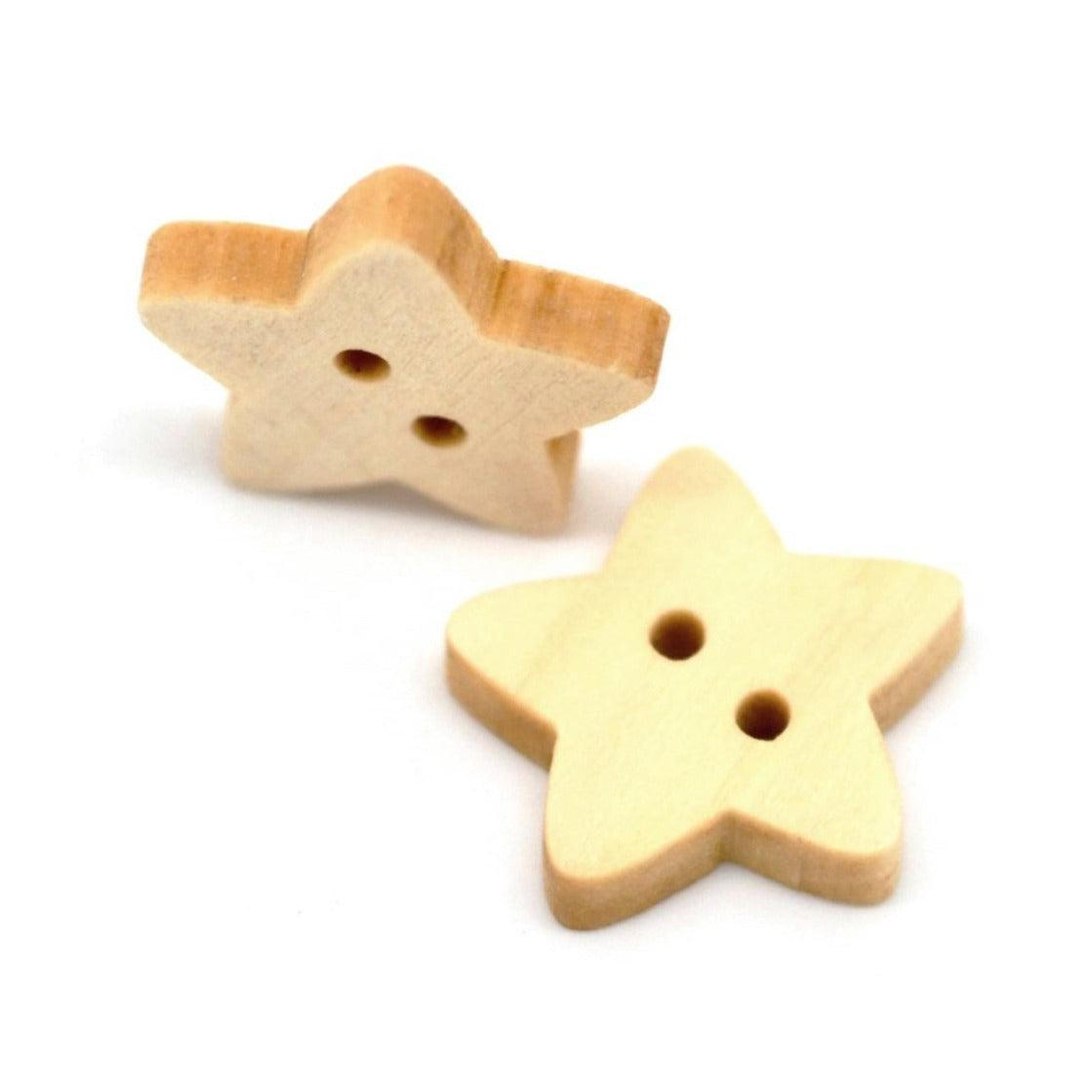 Star button - 10 Wooden craft buttons 12mm or 15mm
