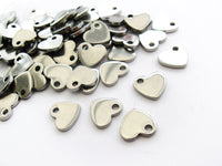 5 Heart pendant stainless steel hypoallergenic charms