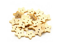 Star button - 10 Wooden craft buttons 12mm or 15mm