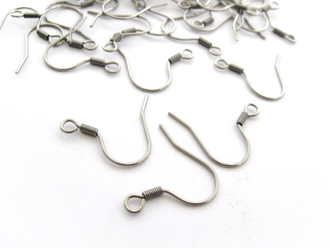 50 pièces (25 paires) crochets pour boucle d'oreille en acier inoxydable hypoallergénique