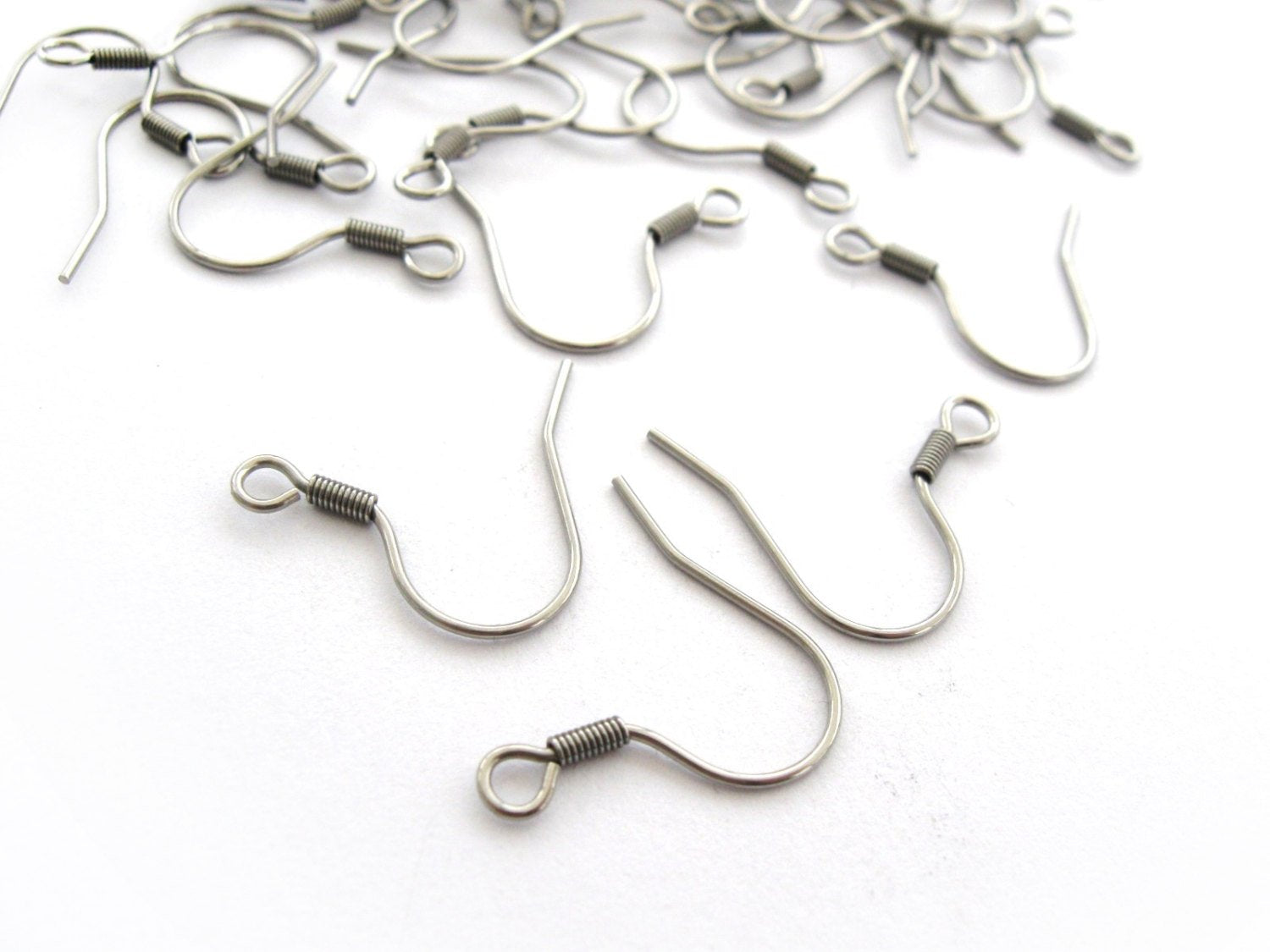 50 pièces (25 paires) crochets pour boucle d'oreille en acier inoxydable hypoallergénique